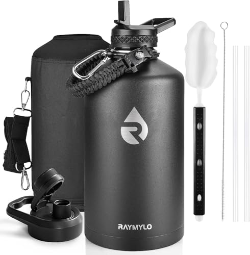 RAYMYLO One Gallon Water Bottle Insulated 128 oz, Stainless Steel