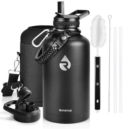 RAYMYLO Insulated Water Bottle 64 oz, Triple Wall Vacuum Stainless Steel
